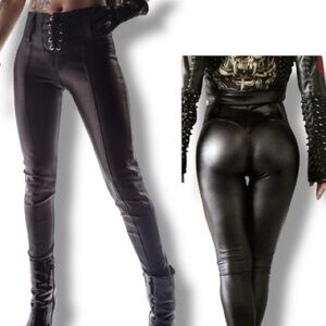 Toxic Vision Lace Up Bullet Pants Black Size Medium rare